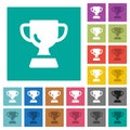 Trophy cup solid square flat multi colored icons Royalty Free Stock Photo