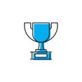 Trophy cup vector icon isolated on white background Royalty Free Stock Photo