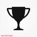 Trophy cup vector icon. Sport competition silhouette symbol