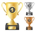 Trophy cups with numbers