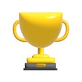 Trophy 3d illustration.Gold trophy champion concept.