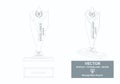 Trophy Vector Template. Trophy Distinction Award. Recognition Trophy Award.