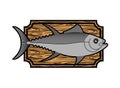 Trophy Fish On Board isolated. Fish interior decor Royalty Free Stock Photo