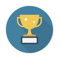 Trophy flat vector  icon Royalty Free Stock Photo