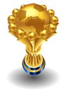 Trophy gold isolated on White background. African 2019