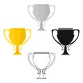 Trophy icon in cartoon style isolated on white background. Winner cup symbol stock vector illustration. Royalty Free Stock Photo