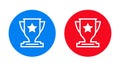 Trophy icon flat trendy round button set Royalty Free Stock Photo
