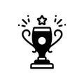 Black solid icon for Trophy, prize and cup Royalty Free Stock Photo