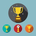 Trophy Icon Set Royalty Free Stock Photo
