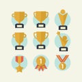 Trophy Icon Set Royalty Free Stock Photo