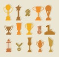 Trophy icon set, vector illustration Royalty Free Stock Photo