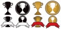 Trophy Icon Set Royalty Free Stock Photo