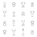 Trophy Icons Set Outline Royalty Free Stock Photo