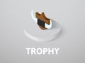 Trophy isometric icon, isolated on color background Royalty Free Stock Photo