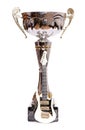 Trophy with mini electric guitar Royalty Free Stock Photo