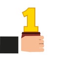 trophy number one award isolated icon