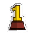 trophy number one award isolated icon