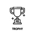Trophy outline icon style design illustration on white background Royalty Free Stock Photo