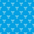 Trophy pattern vector seamless blue