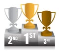 Trophy podium illustration design