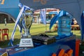 Trophy prepared for the team that wins the football tournament