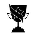 Winners Trophy And Sash Icon Vector