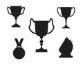 Trophy Set set isolated vector Silhouette