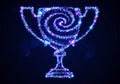 A trophy shape composed of bright stars and sparkles set against Royalty Free Stock Photo
