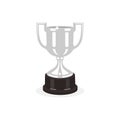 Trophy silver cup flat design on a white background. Award cup Royalty Free Stock Photo