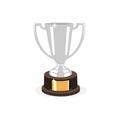 Trophy silver cup flat design on a white background. Award cup Royalty Free Stock Photo