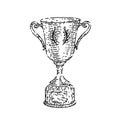 trophy silver sketch hand drawn vector