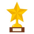 Trophy Star Flat Icon Isolated on White