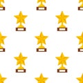 Trophy Star Flat Icon Seamless Pattern