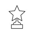 Trophy Star Outline Flat Icon on White