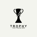 Trophy vector logo icon.champions trophy logo icon for winner award logo template