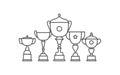 Trophy winner cup icon flat vector icon. Prize flat vector icon set