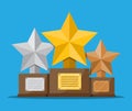 Trophy winner star cup with wooden base Royalty Free Stock Photo