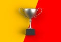 Trophy on yellow with red plank