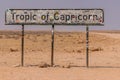 Sign for the Tropic of Capricorn near Solitaire, Namibia