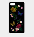 Tropic embroidery smartphone skin case design template.