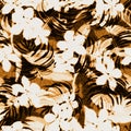 Tropic Floral Exotic Seamless Vector Pattern Royalty Free Stock Photo