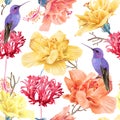 Tropic floral pattern Royalty Free Stock Photo