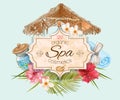 Tropic style spa banner Royalty Free Stock Photo