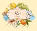 Tropic style spa banner Royalty Free Stock Photo