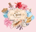 Tropic style spa banner Royalty Free Stock Photo