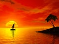 Tropic sunset Royalty Free Stock Photo