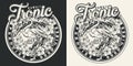 Tropic vintage monochrome round badge