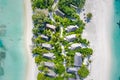 Tropical aerial landscape, seascape amazing sea lagoon beach. Exotic tourism destination, summer vacation Royalty Free Stock Photo