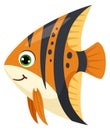 Tropical angel fish cartoon icon. Sea animal Royalty Free Stock Photo