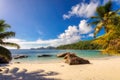 Tropical Anse Takamaka beach on Mahe island, Seychelles
